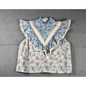 Hunter Bell Top L Katrina Blouse Disty Floral Combo Print Cottagecore Boho
